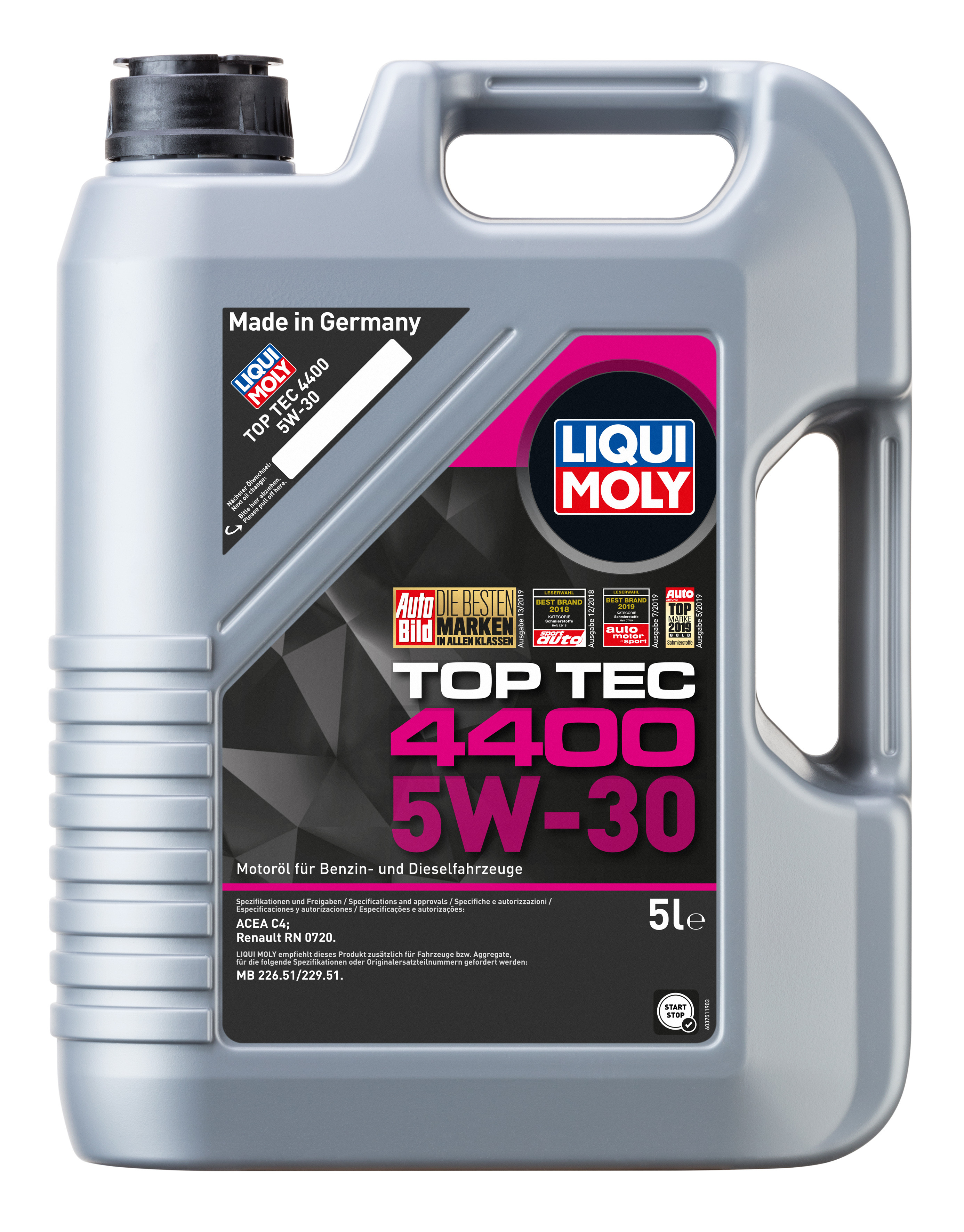 НС-синтетическое моторное масло Liqui Moly Top Tec 4400 5W-30 5л