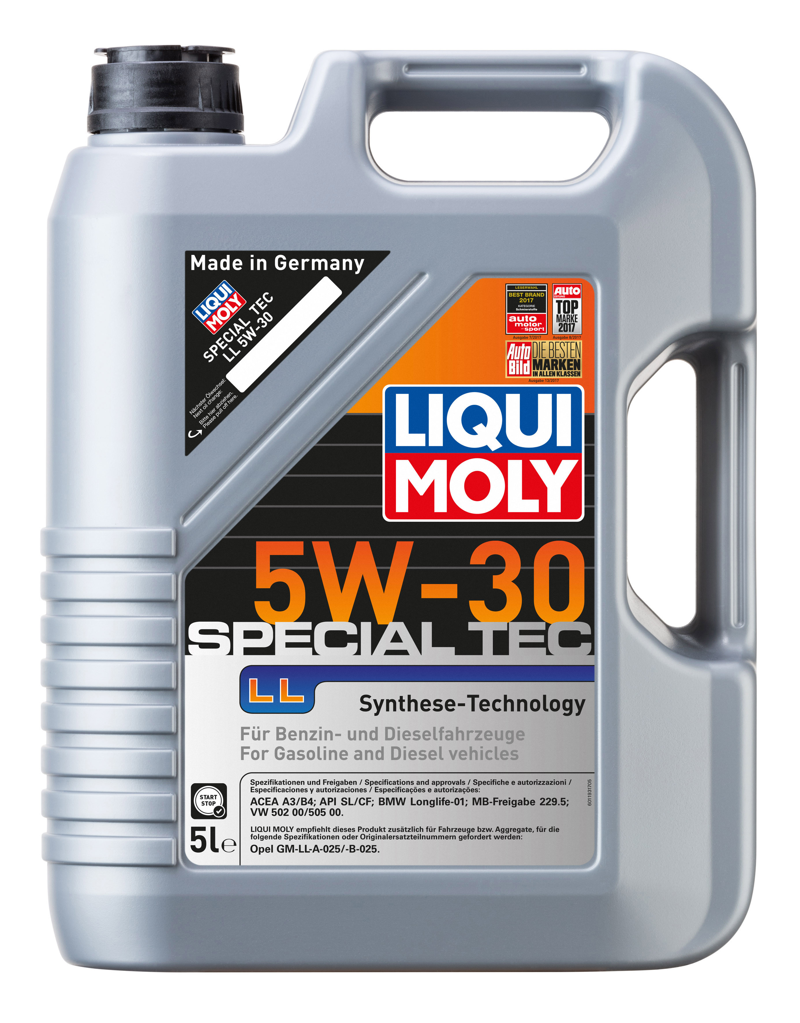 НС-синтетическое моторное масло Liqui Moly Special Tec LL 5W-30 5л