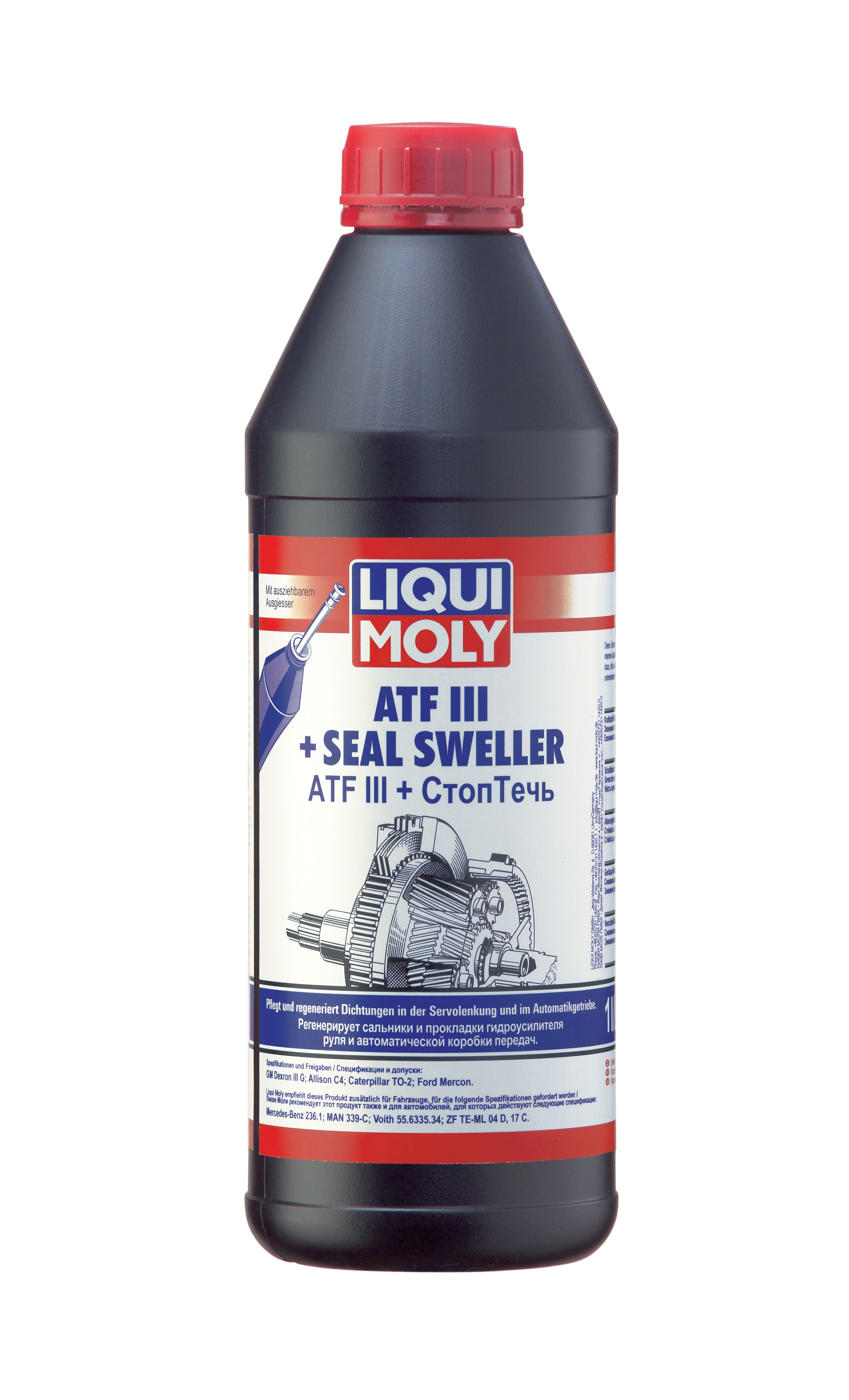 Минеральное трансмиссионное масло Liqui Moly для АКПП с герметиком ATF III + Seel Sweller 1л