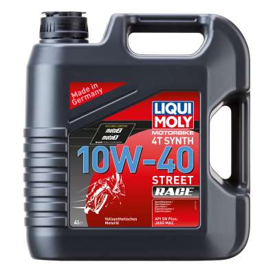 Синтетическое моторное масло для 4-тактных мотоциклов Liqui Moly Motorbike 4T Synth Street Race 10W-40 4л