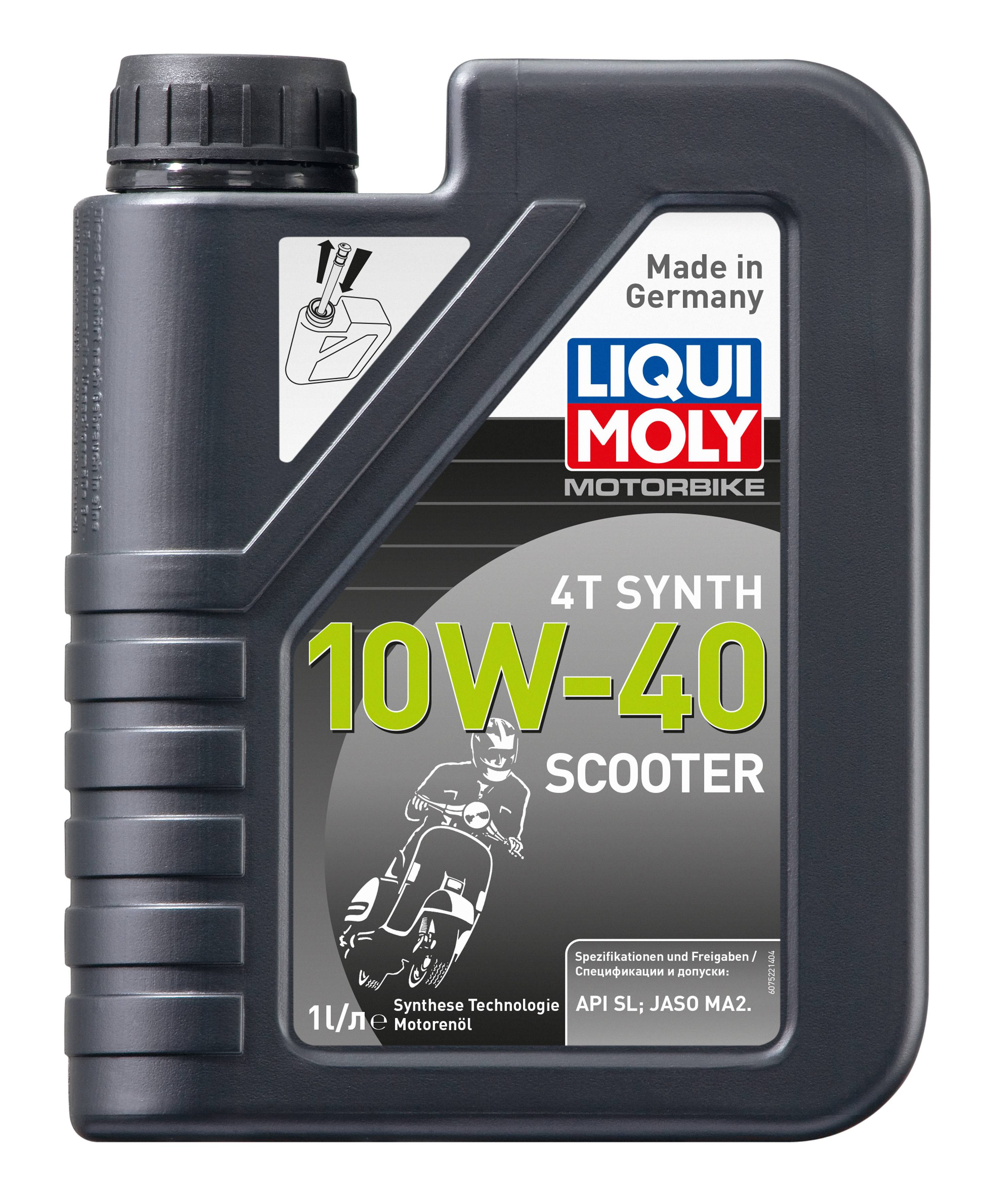 НС-синтетическое моторное масло для скутеров Liqui Moly Motorbike 4T Synth Scooter 10W-40 1л