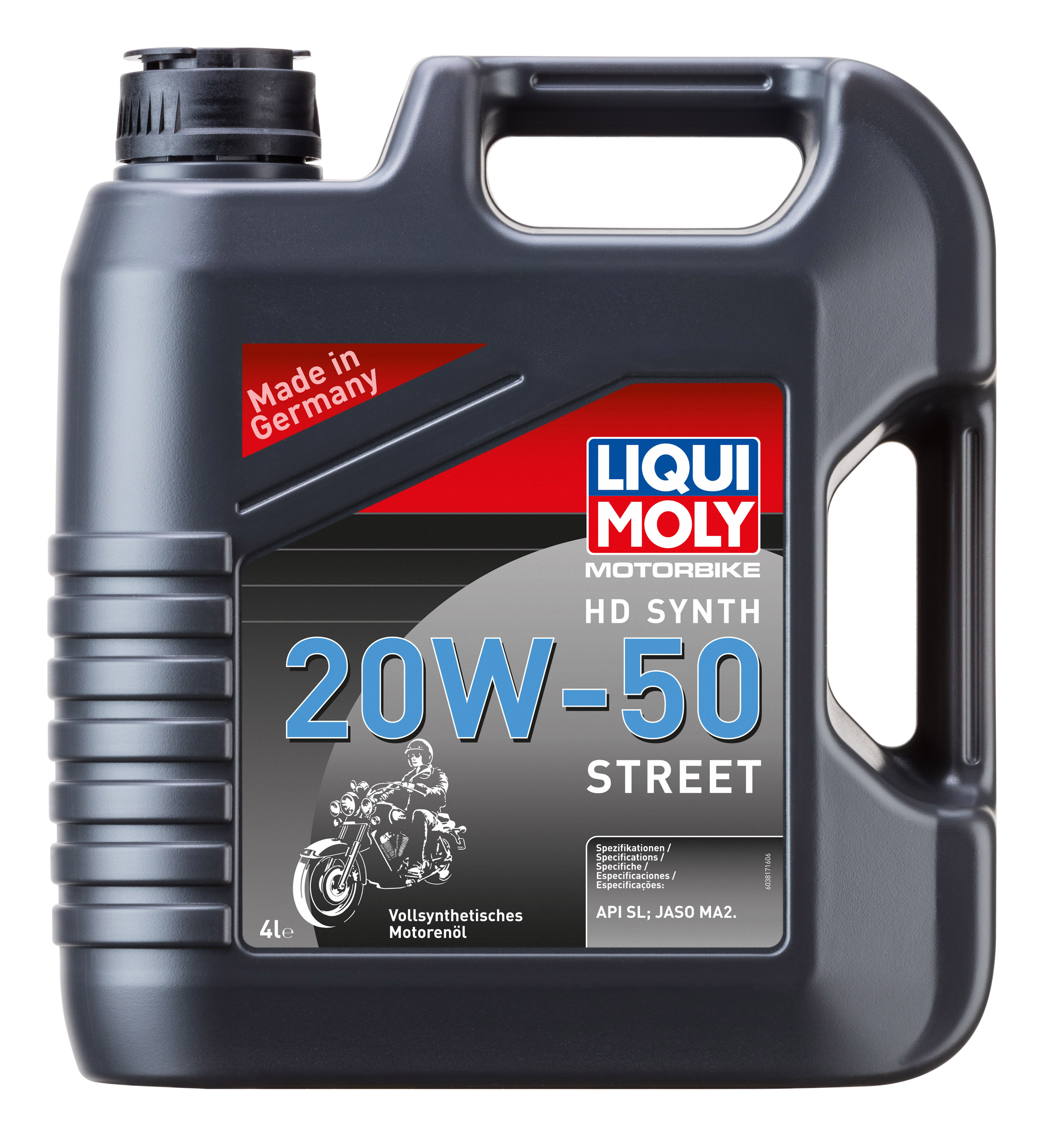 Синтетическое моторное масло для 4-тактных мотоциклов Liqui Moly Motorbike HD Synth Street 20W-50 4л