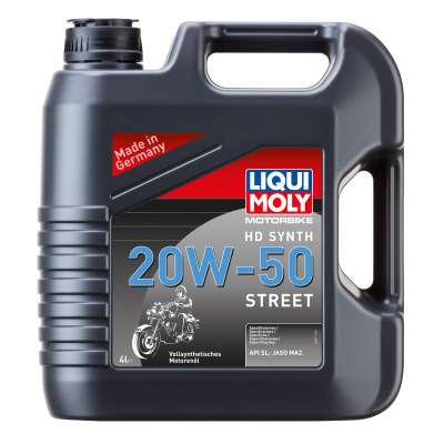 Синтетическое моторное масло для 4-тактных мотоциклов Liqui Moly Motorbike HD Synth Street 20W-50 4л