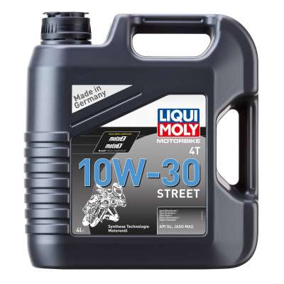 НС-синтетическое моторное масло для 4-тактных мотоциклов Liqui Moly Motorbike 4T Street 10W-30 4л