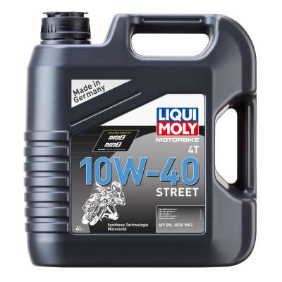 НС-синтетическое моторное масло для 4-тактных мотоциклов Liqui Moly Motorbike 4T Street 10W-40 4л