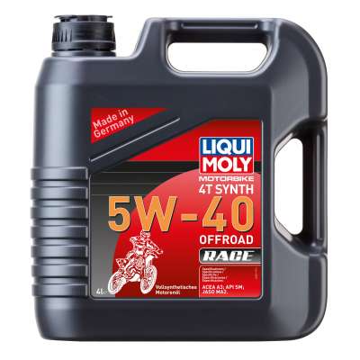 Синтетическое моторное масло для 4-тактных мотоциклов Liqui Moly Motorbike 4T Synth Offroad Race 5W-40 4л