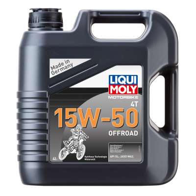 НС-синтетическое моторное масло для 4-тактных мотоциклов Liqui Moly Motorbike 4T Offroad 15W-50 4л