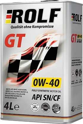 Моторное масло ROLF GT SAE 0W-40 API SN/CF